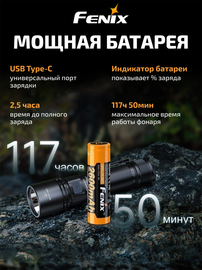 Фонарь Fenix C5 V2.0 1800 люмен
