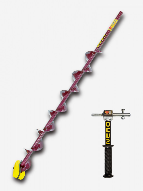 Комплект шнек Волжанка для шуруповерта 130 Nero 74 см + адаптер с подшипником Nero