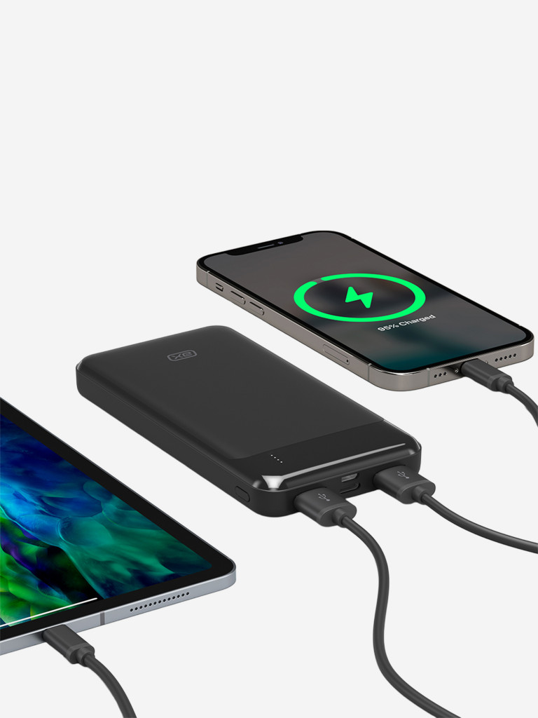 Внешний аккумулятор Type-C, 2xUSB, MicroUSB 10000 мА-ч, 10Вт