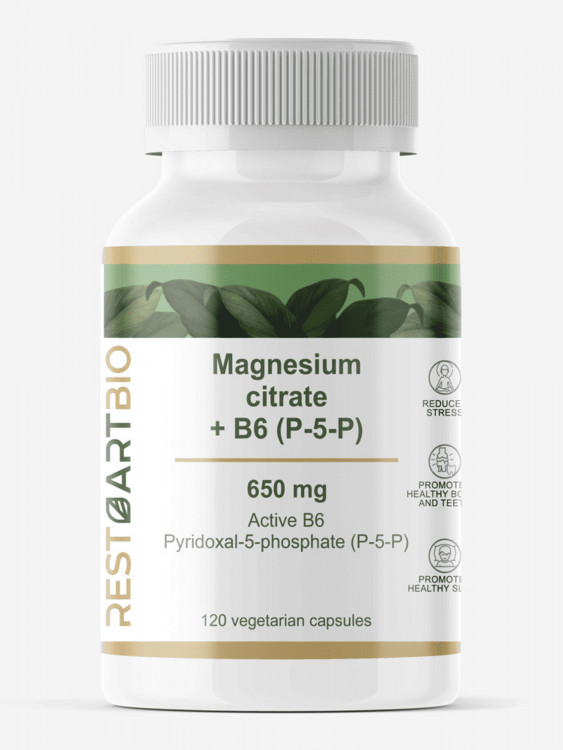 Магний цитрат, RESTARTBIO, 650 мг, 120 капсул