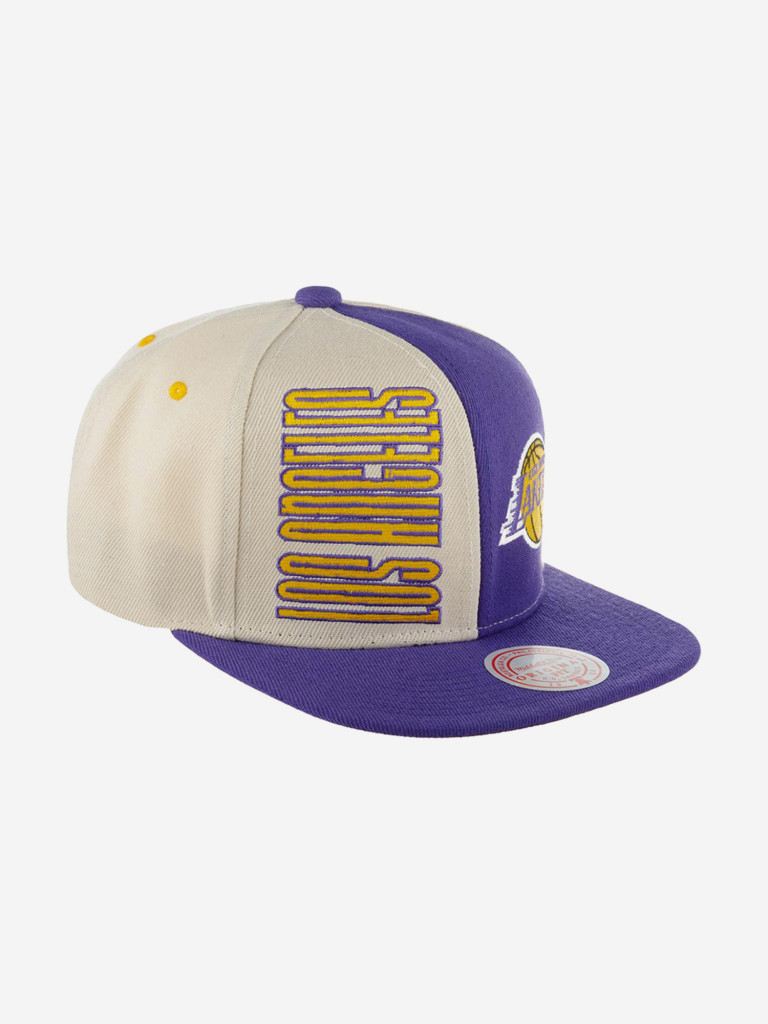 Бейсболка с прямым козырьком MITCHELL NESS HHSS5290-LALYYPPPOFWH Los Angeles Lakers NBA