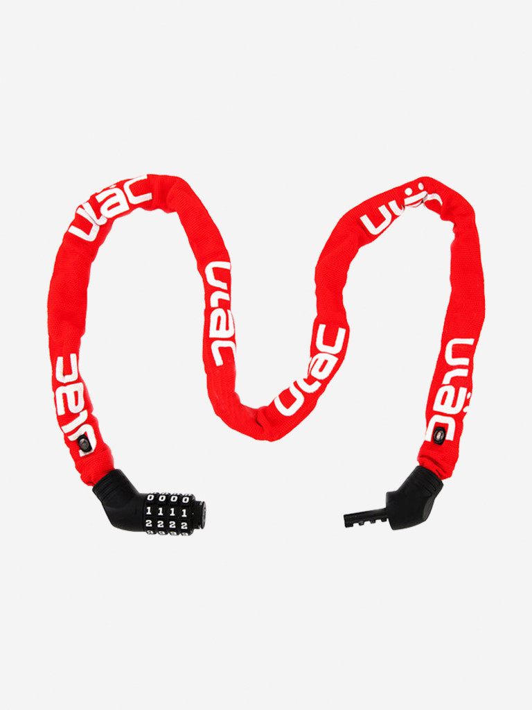 Велосипедный замок Ulac Street Fighter Steel Chain Lock Combo Red