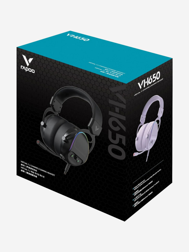 RAPOO Игровая гарнитура проводная VH650 Virtual 7.1, цвет - черный (13155)