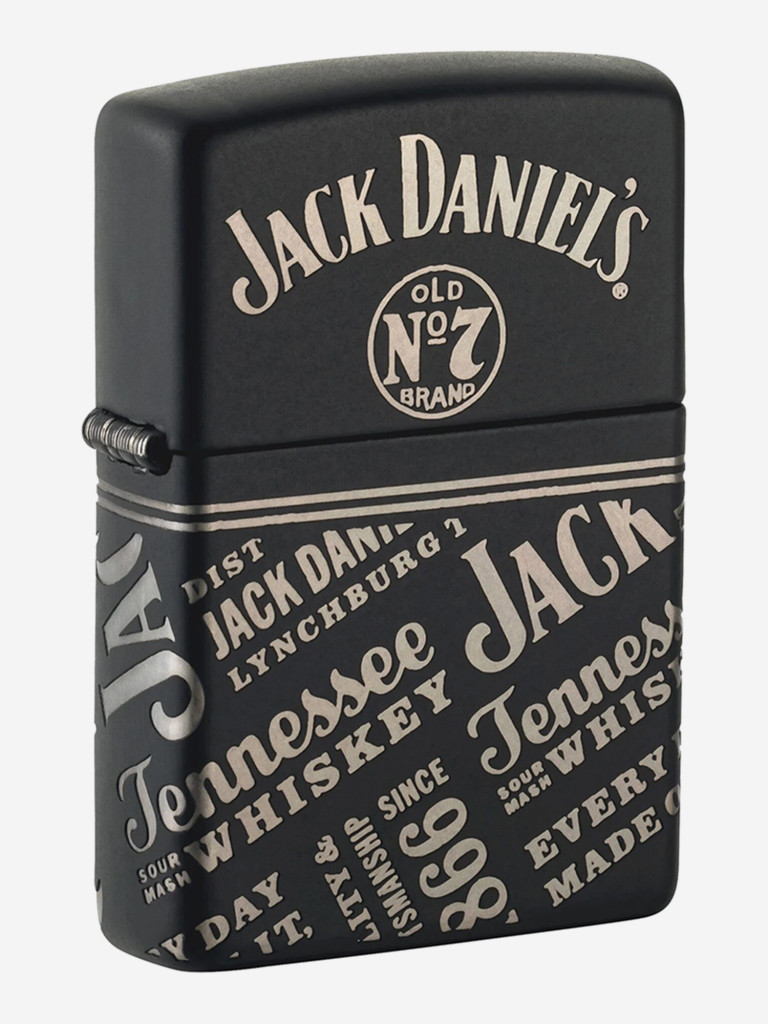 Зажигалка бензиновая ветроустойчивая Zippo Jack Daniel's Black Matte