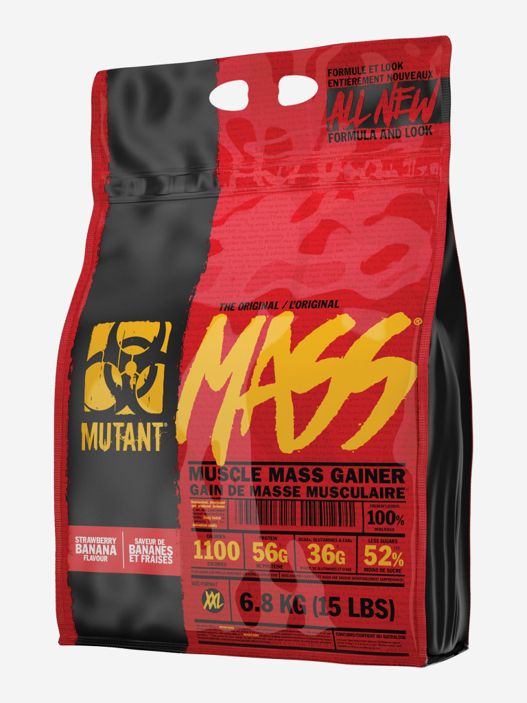 Гейнер Mutant Mass, 6800 г, Клубника, банан