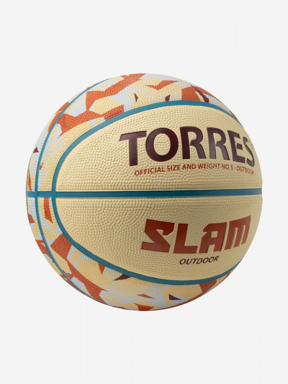 Мяч баскетбольный TORRES Slam, B023145, р.5, резина, нейлон. корд, бут. кам, бежево-коричневый