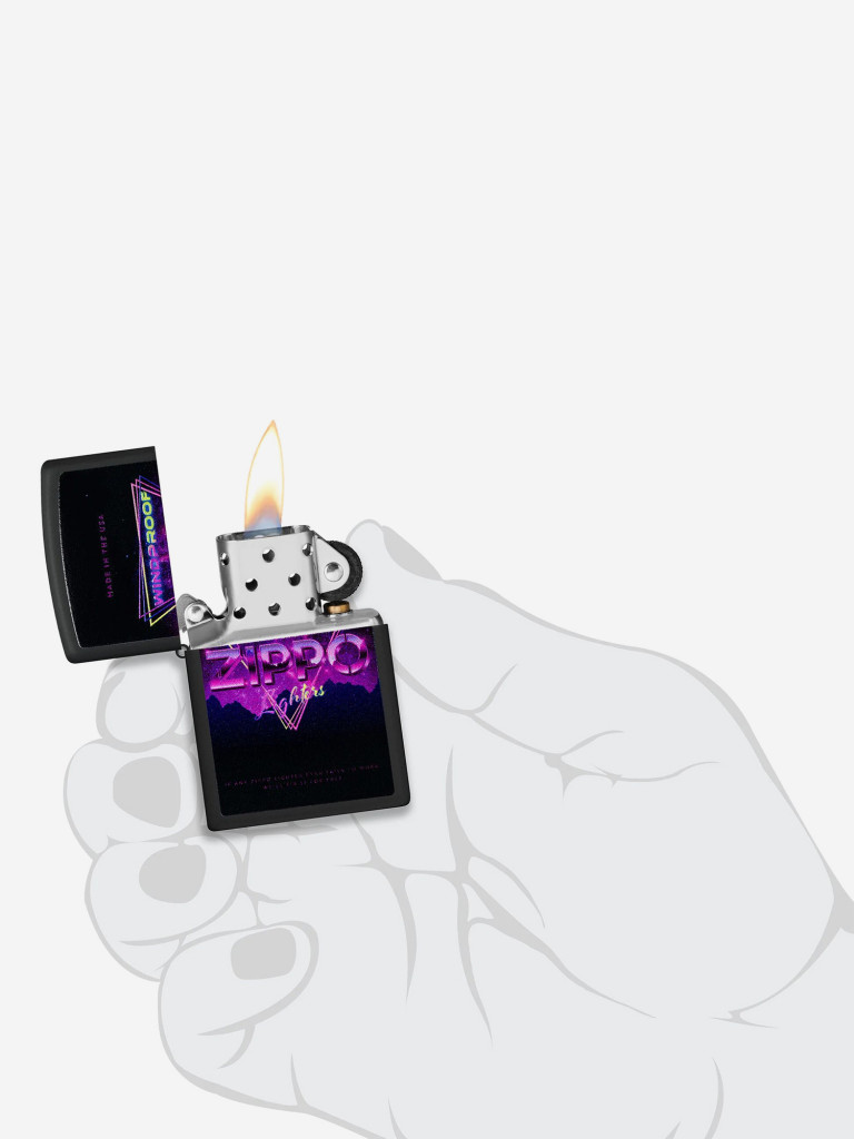 Зажигалка бензиновая ветроустойчивая Zippo Sign Design Black Matte