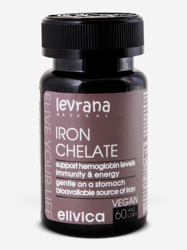 Хелатное железо elivica «Iron chelate»,  60 капсул