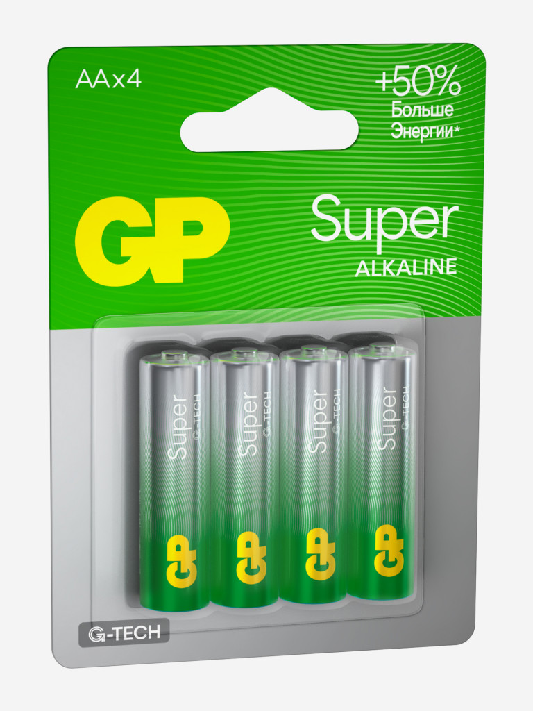 Батарейки пальчиковые алкалиновые GP АА Super Alkaline, 4 шт