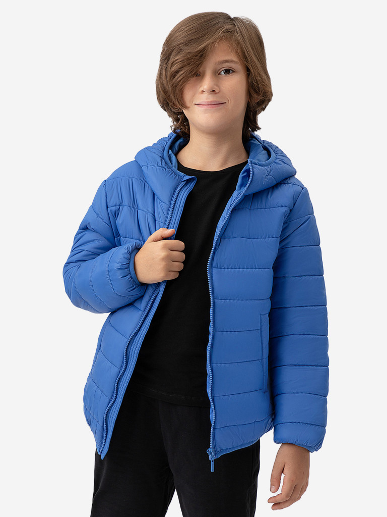 Куртка для мальчика демисезонная базовая с капюшоном синяя Button Blue