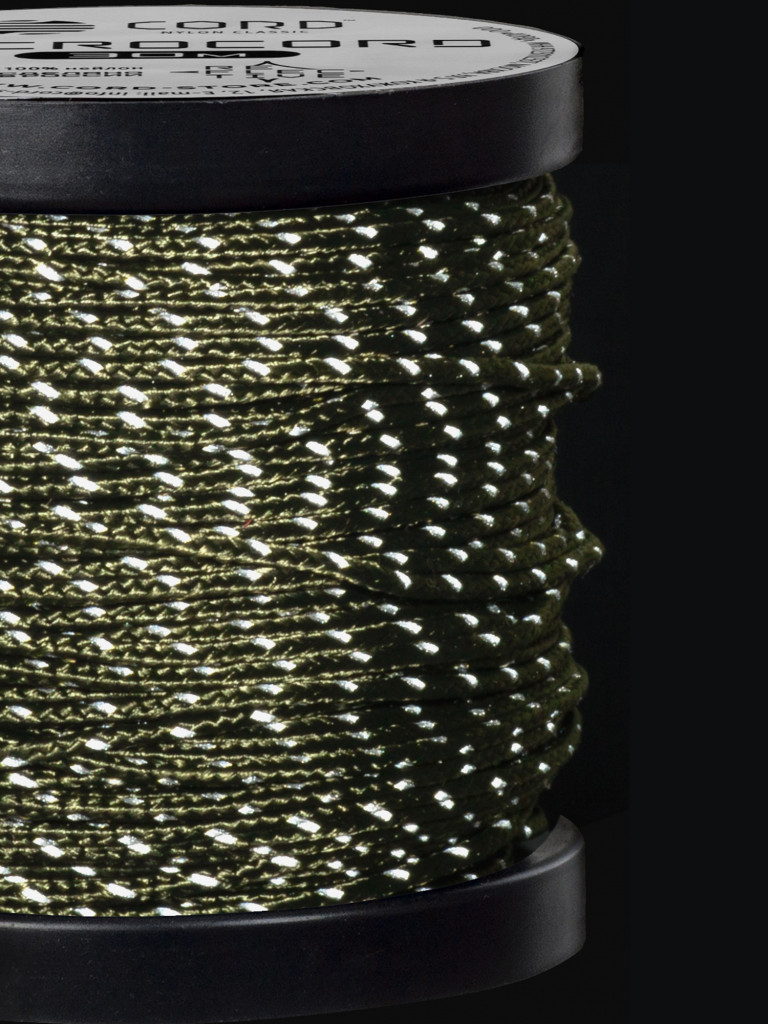 Микрокорд CORD катушка 30м светоотражающий (olive)