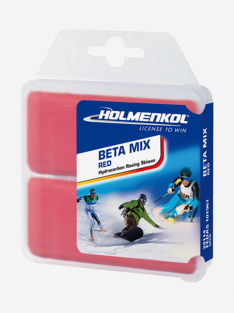 фото Мазь скольжения твердая для лыж и сноубордов holmenkol beta mix red, красный