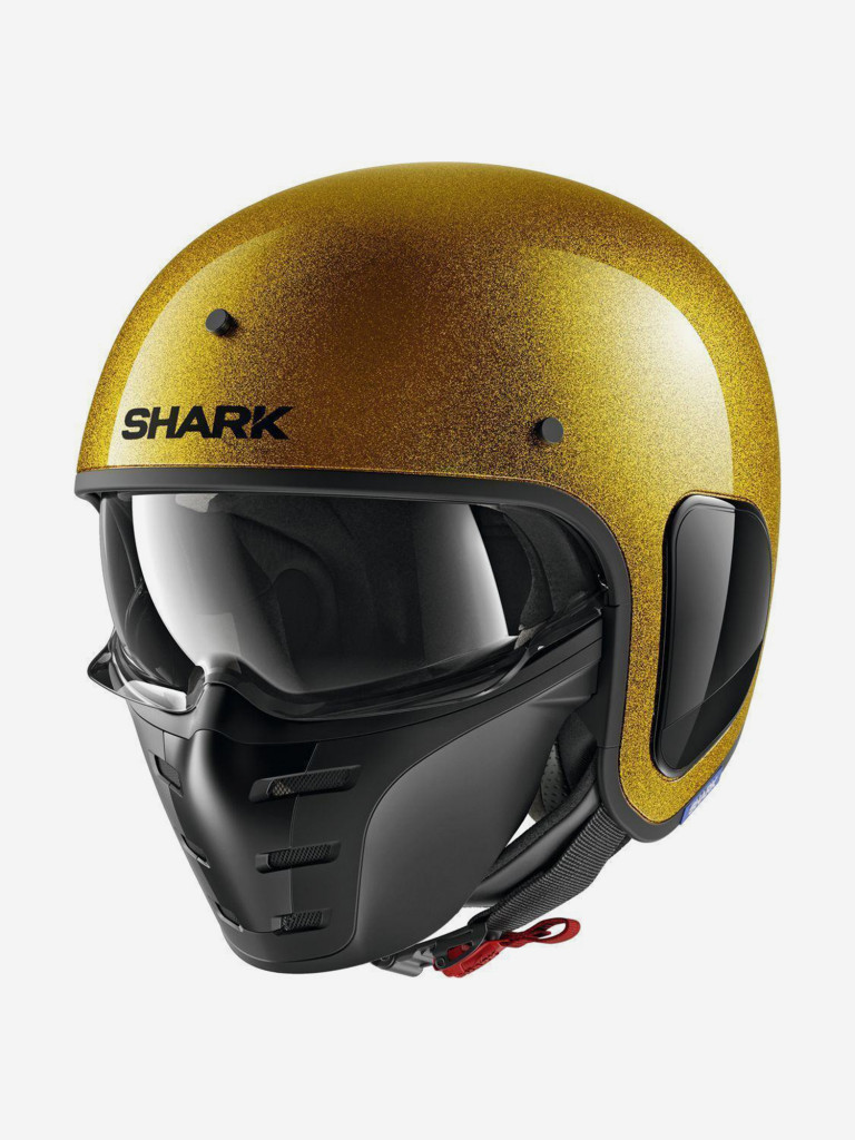 Мотошлем открытый SHARK S-DRAK FIBER BLANK GLITTER Gold