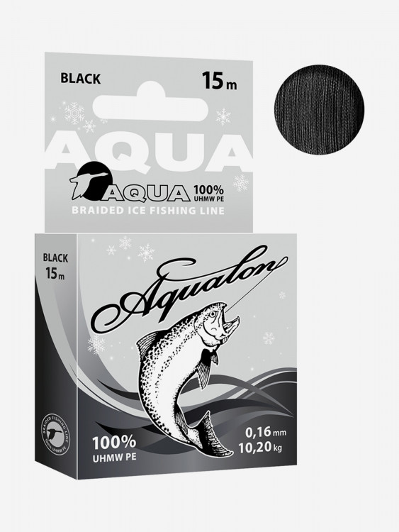 Плетеный шнур для рыбалки AQUA Aqualon Black 0,16mm 15m