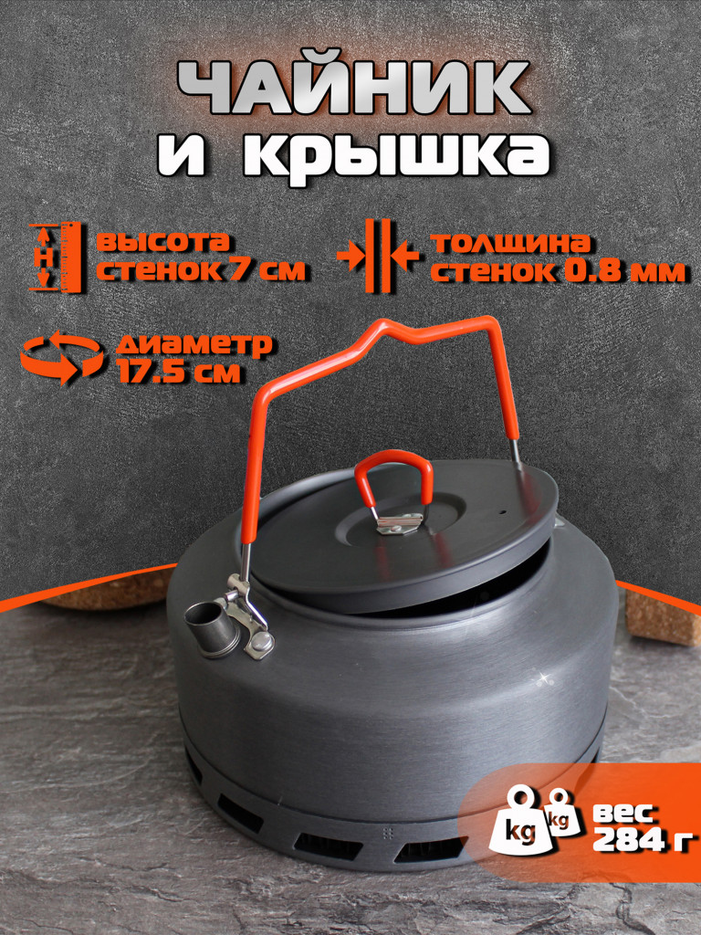 Чайник туристический с радиатором 1,6 л
