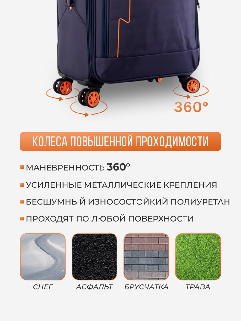 Чемодан Tevin s ручная кладь тканевый неубиваемый