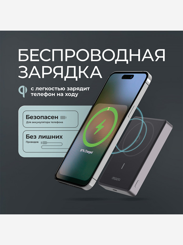 Внешний аккумулятор NRG Watch 10000 мА-ч (38.5 Вт-ч), 15Вт, MageSafe