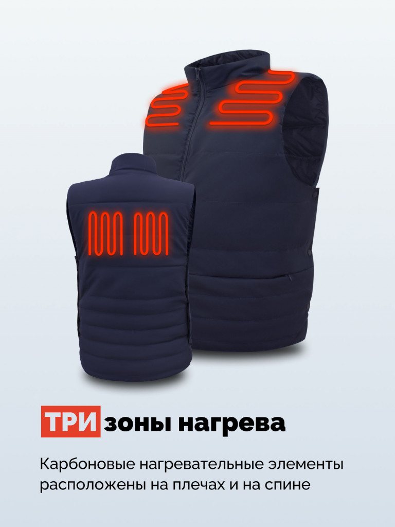Жилет с подогревом EcoSapiens Hunter 5V USB, 3 режима