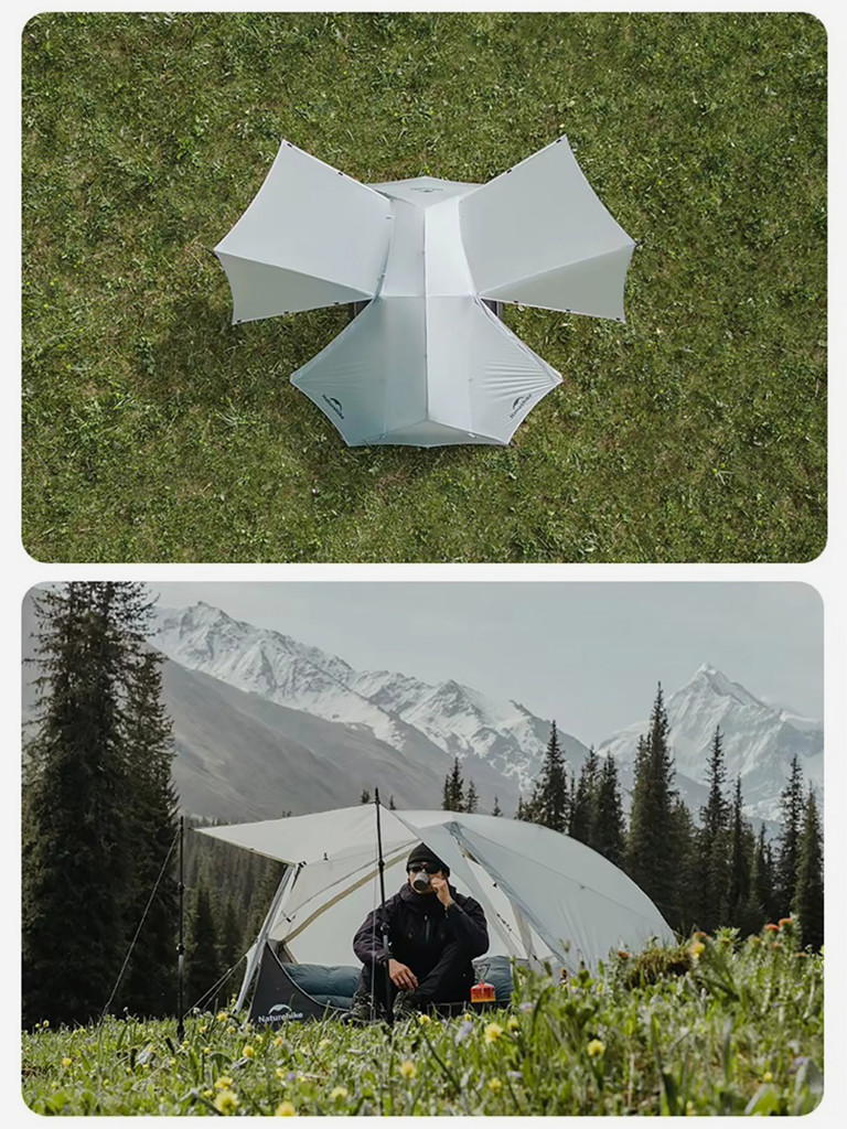 Палатка 2-местная Naturehike Star-River UL, нейлон 15D, серая