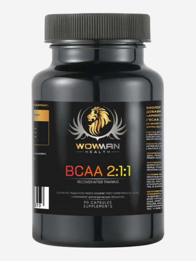 Аминокислоты BCAA WowMan WMBCAA090 90 капсул