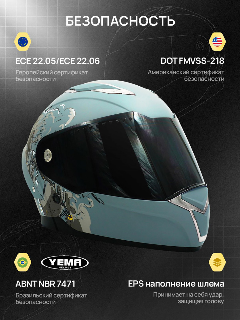 Мотошлем интеграл Yema YM-850-1 закрытый