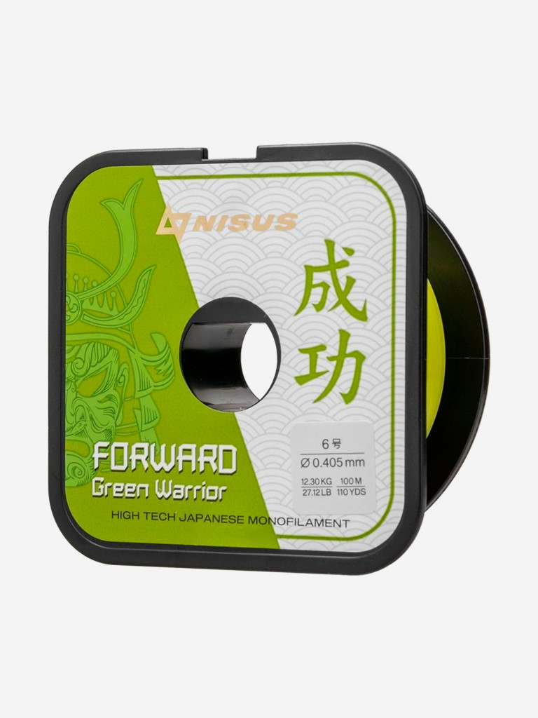 Леска для рыбалки Nisus FORWARD Green Warrior Nylon 0,405мм, 100м, 12,3кг, оливковый