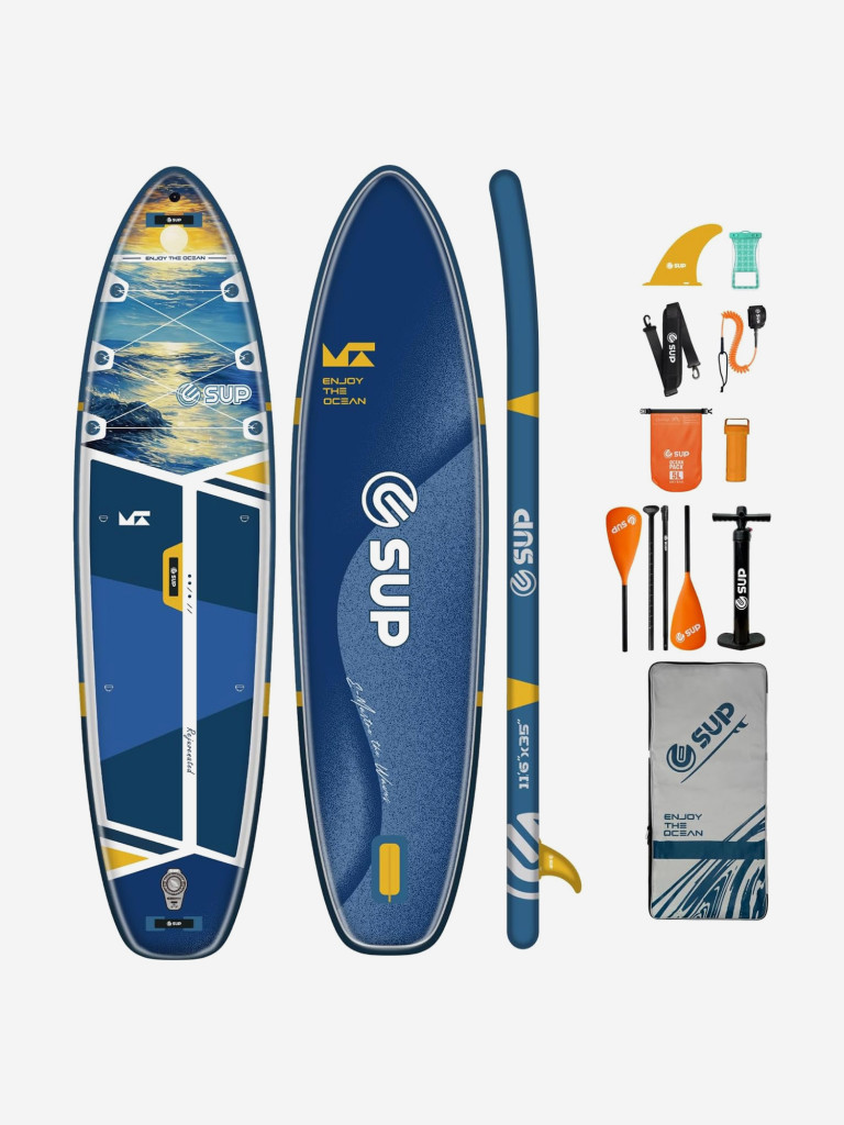 Надувной сапборд E-SUP CLASSIC BLUE 11'6" (351×89×15 см), универсальный