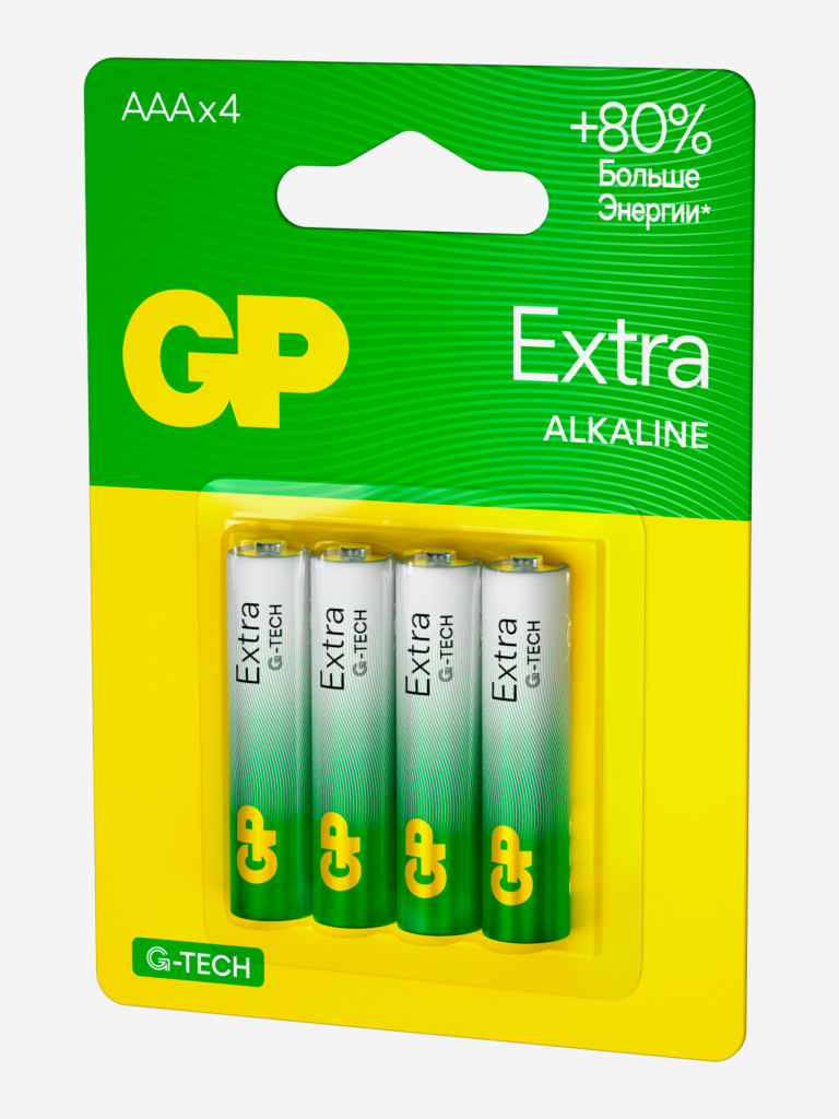 Батарейки мизинчиковые алкалиновые GP ААА Extra Alkaline, 4 шт