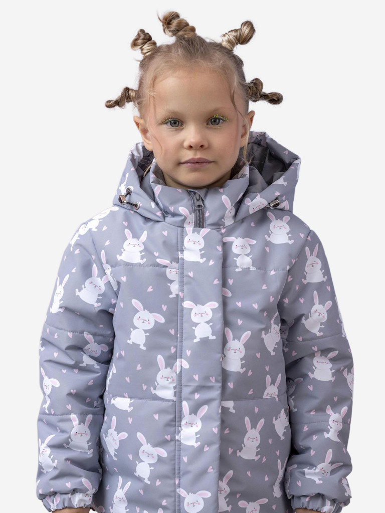 Куртка для девочки batik Мередит серый принт