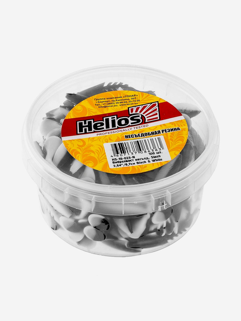 Мягкая приманка Helios Slash, 2,64'' / 6,7 см, Black & White, 100 шт (HS-19-023-N)