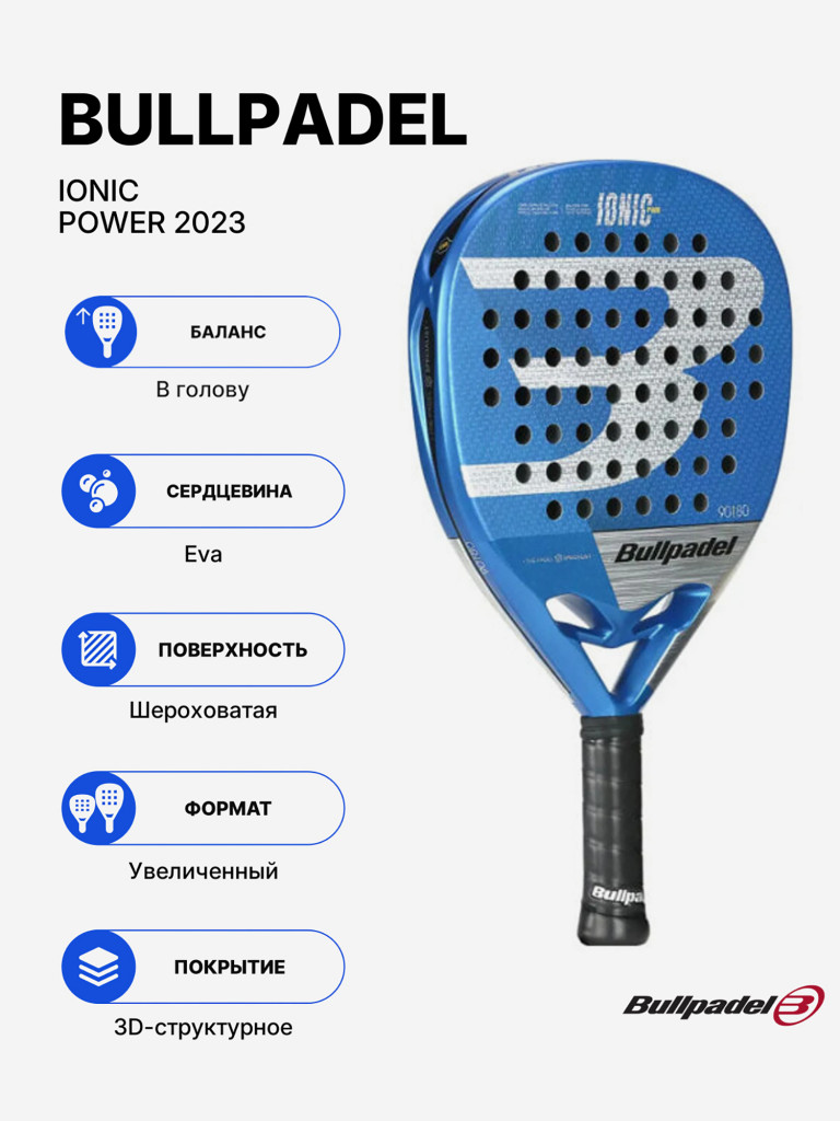 Ракетка для падела BULLPADEL IONIC POWER 2023