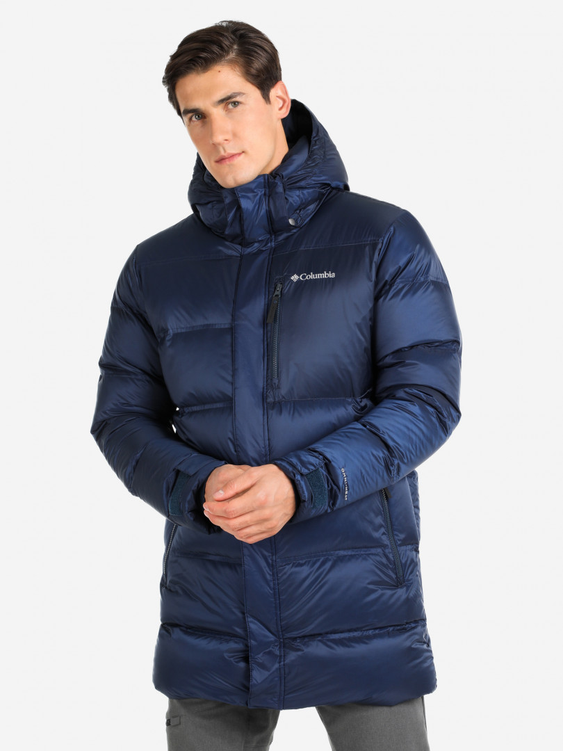 фото Куртка пуховая мужская columbia peak district mid down jacket, синий