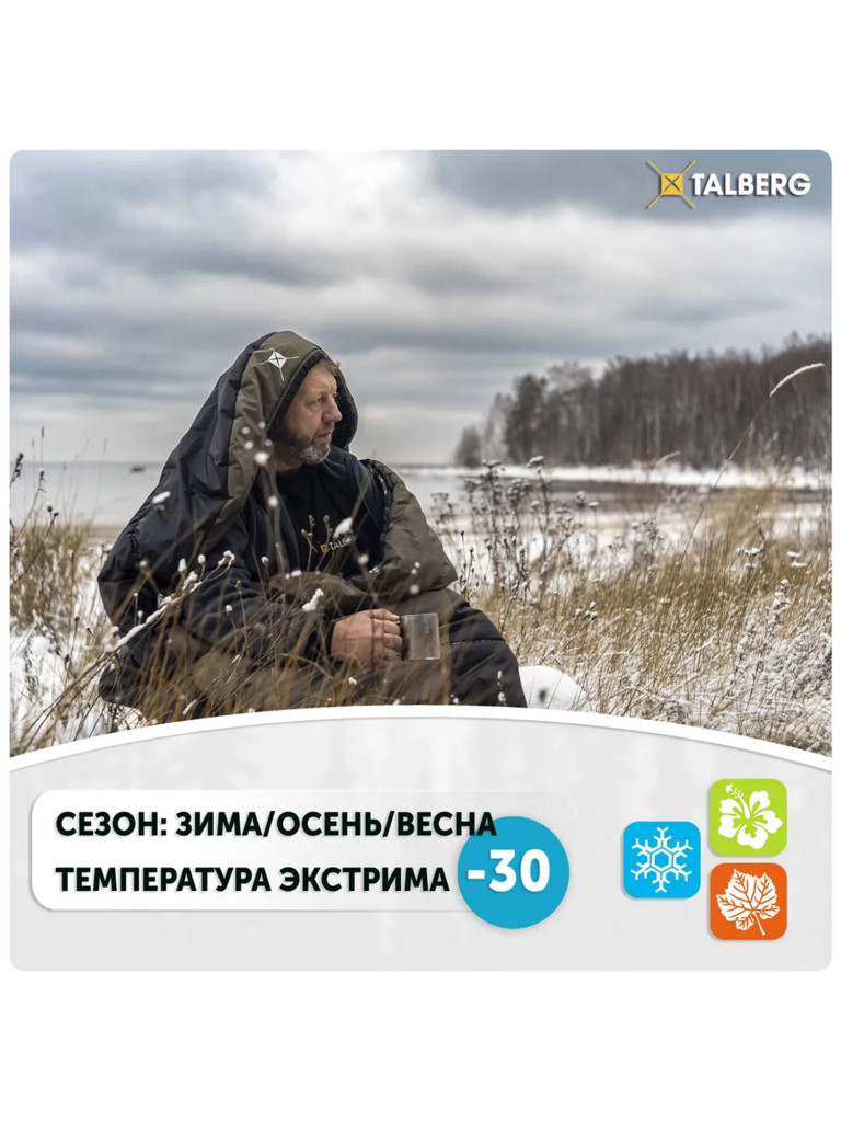 Спальный мешок KingCamp HUNTER -30°С, левый
