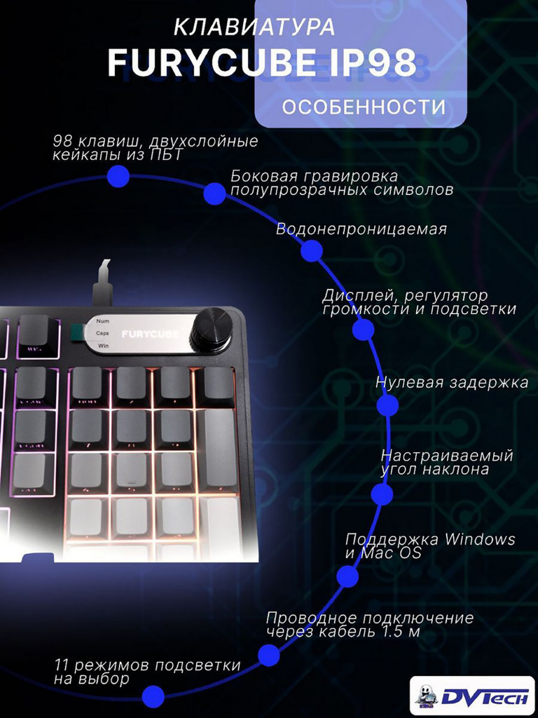 Клавиатура мембранная FURYCUBE IP98