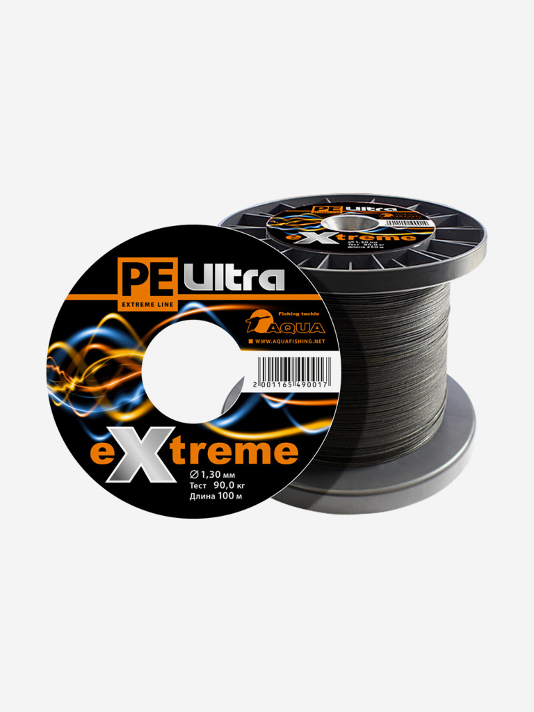 Плетеный шнур для рыбалки AQUA PE ULTRA EXTREME 1,30mm (цвет черный) 100m