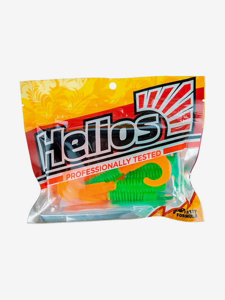 Мягкая приманка Helios Din, 3,11" / 7,9 см, Lime & Orange, 6 штук (HS-33-020)