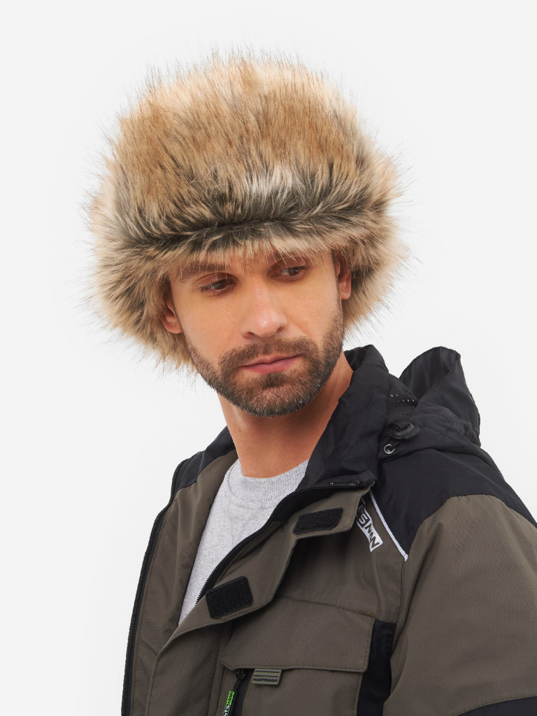 Шапка-ушанка мужская зимняя меховая с маской Huntsman Евро Енот