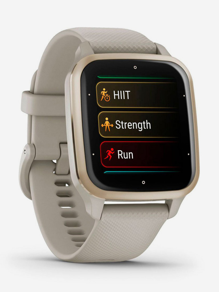 Спортивные часы Garmin Venu Sq 2 Music Cream Gold с алюминиевым безелем