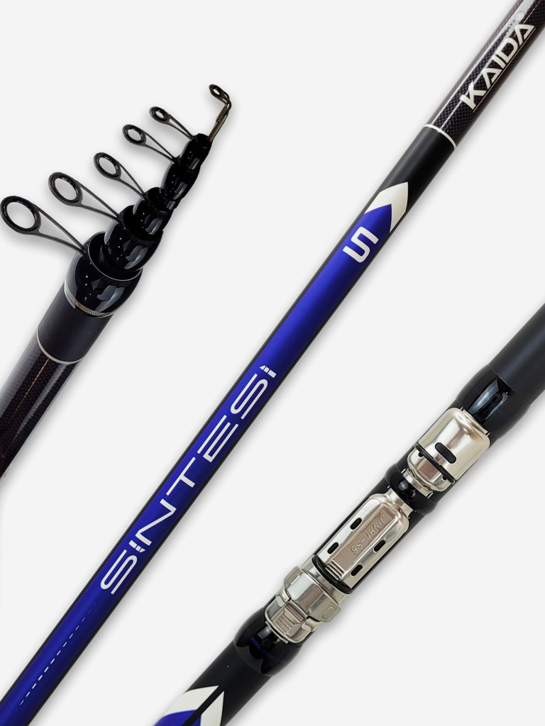 Удилище Kaida SINTESI Bolo 600, с кольцами, Carbon Fider (6м), тест 3-20гр