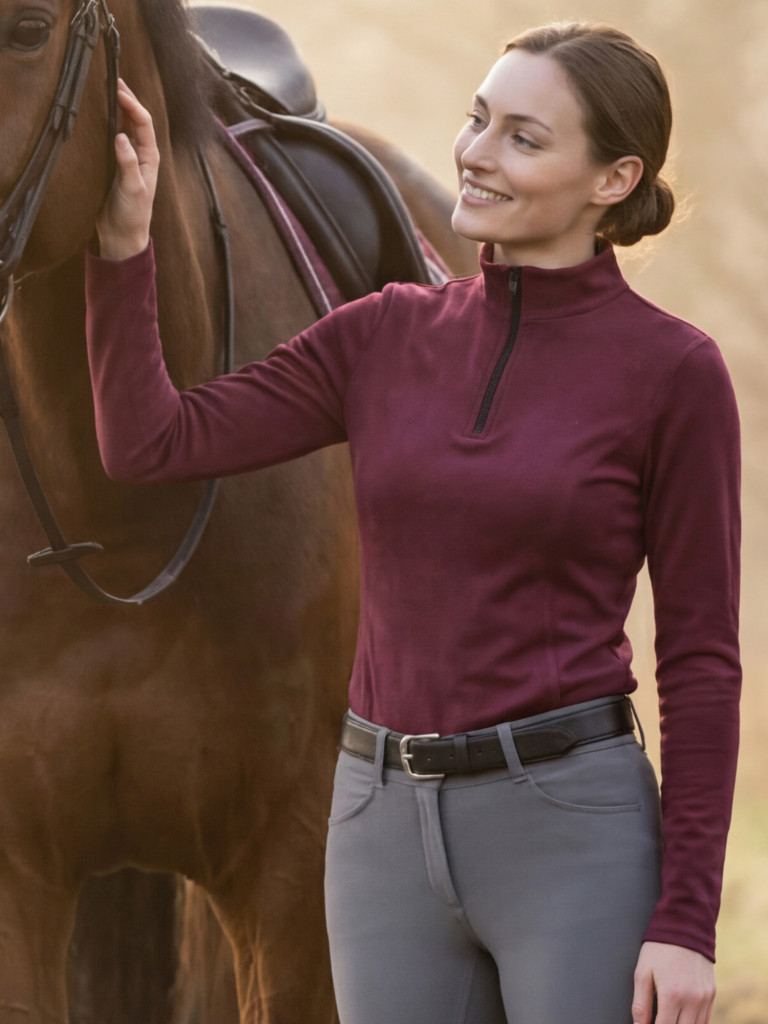 Лонгслив теплый женский Equestrian code Flannel для верховой езды