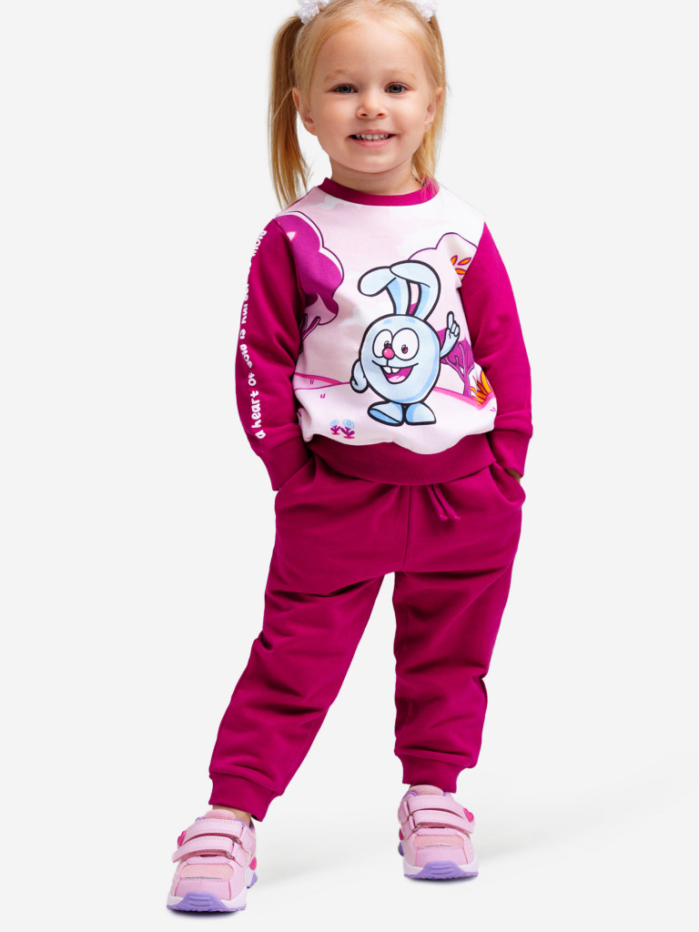 Комплект для девочки: толстовка, брюки PlayToday