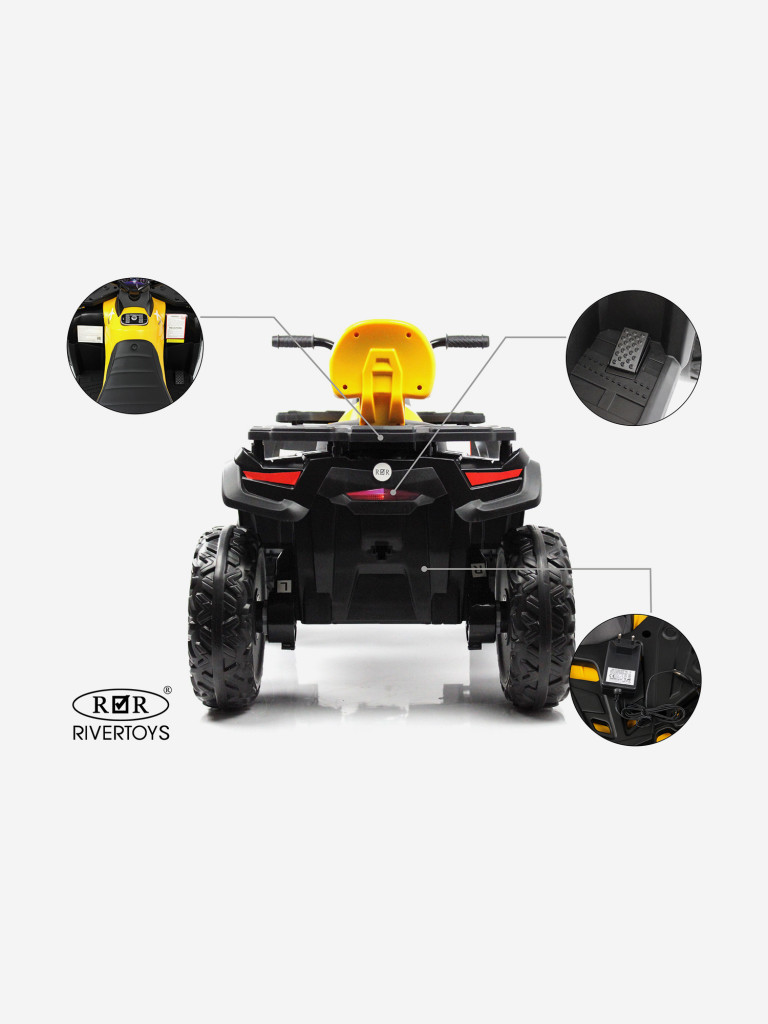 Детский электроквадроцикл RIVERTOYS T001TT 4WD желтый