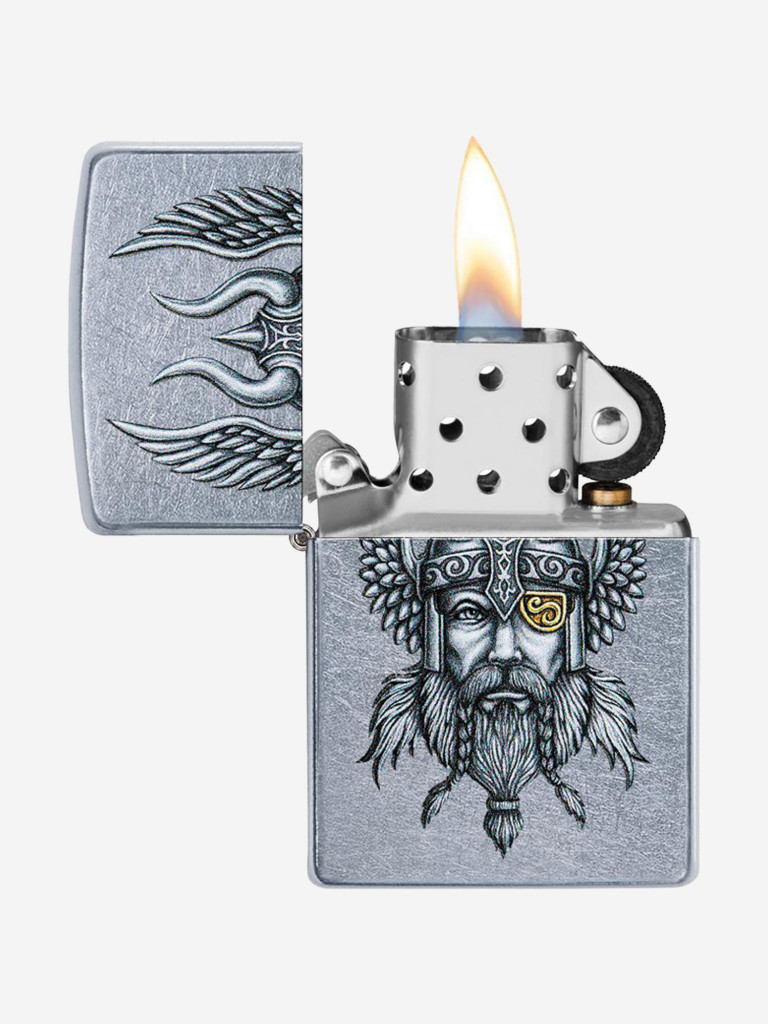 Зажигалка Zippo Viking Warrior Design Street Chrome