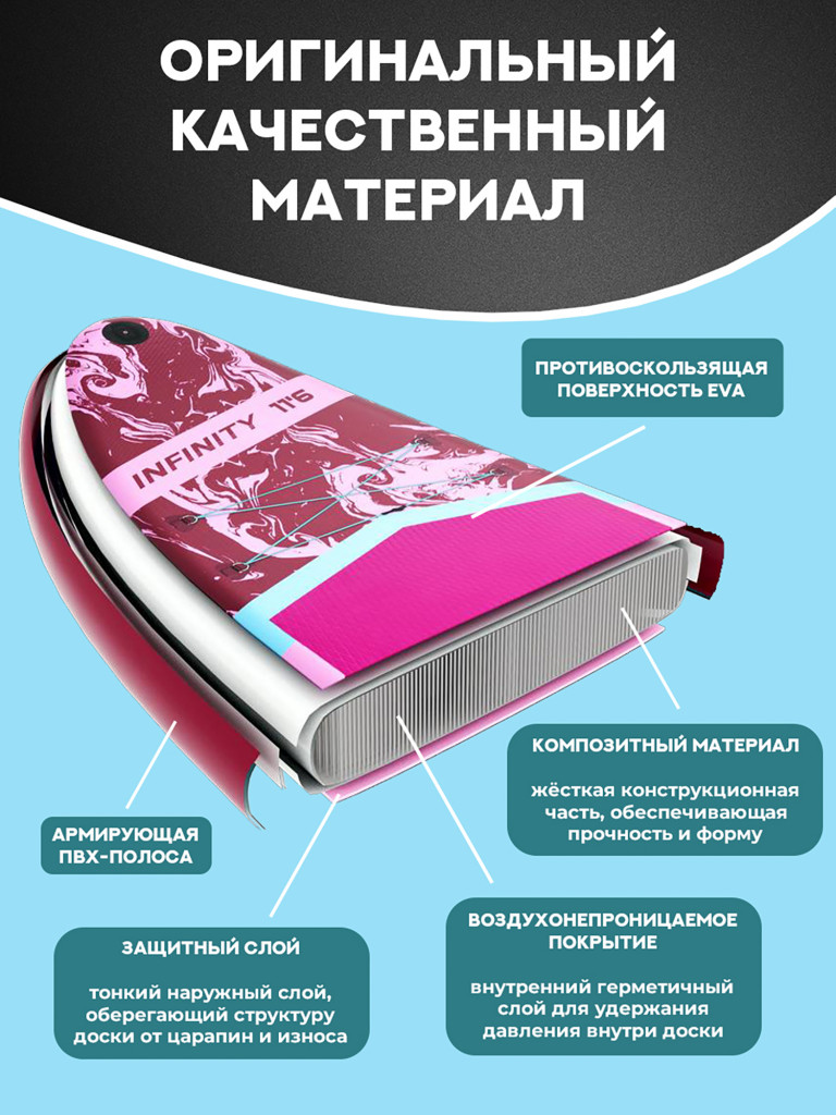 Надувной сапборд MARIVA Infinity BLOSSOM PRO, 11'6" 351*89*15 см