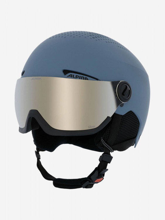 Горнолыжный шлем с визором Alpina Arber Visor Q-Lite Dirt-Blue Matt