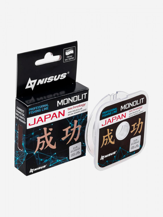 Леска для рыбалки Nisus MONOLIT Nylon 0,309мм, 50м, 7,55кг, прозрачный