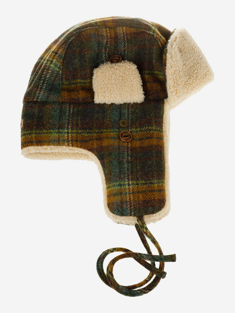 Шапка-ушанка STETSON 9290308 BOMBER CAP WOOL CHECK (коричневый)