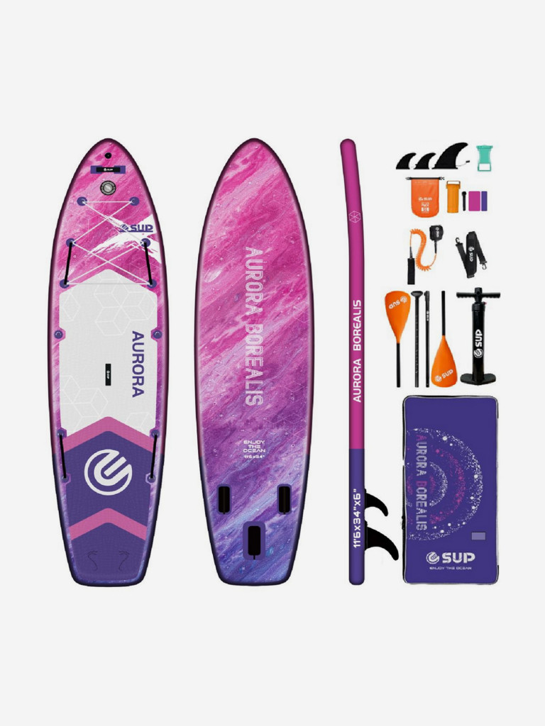 Надувная SUP-доска E-SUP AURORA PURPLE STD, 11'6" 350*86*15 см сапборд