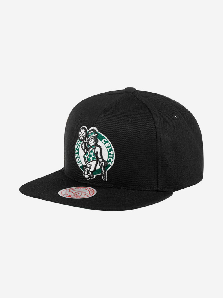 Бейсболка с прямым козырьком MITCHELL NESS HHSS2976-BCEYYPPPBLCK Boston Celtics NBA