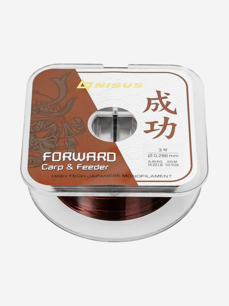 Леска для рыбалки Nisus FORWARD Carp&Feeder Nylon 0,286мм, 100м, 6,45кг, темно-коричневый